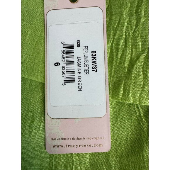 Tracy Reese Jasmine Green Peplum Bustier Dress NWT Size 6 Linen Blend Womens - Picture 5 of 16